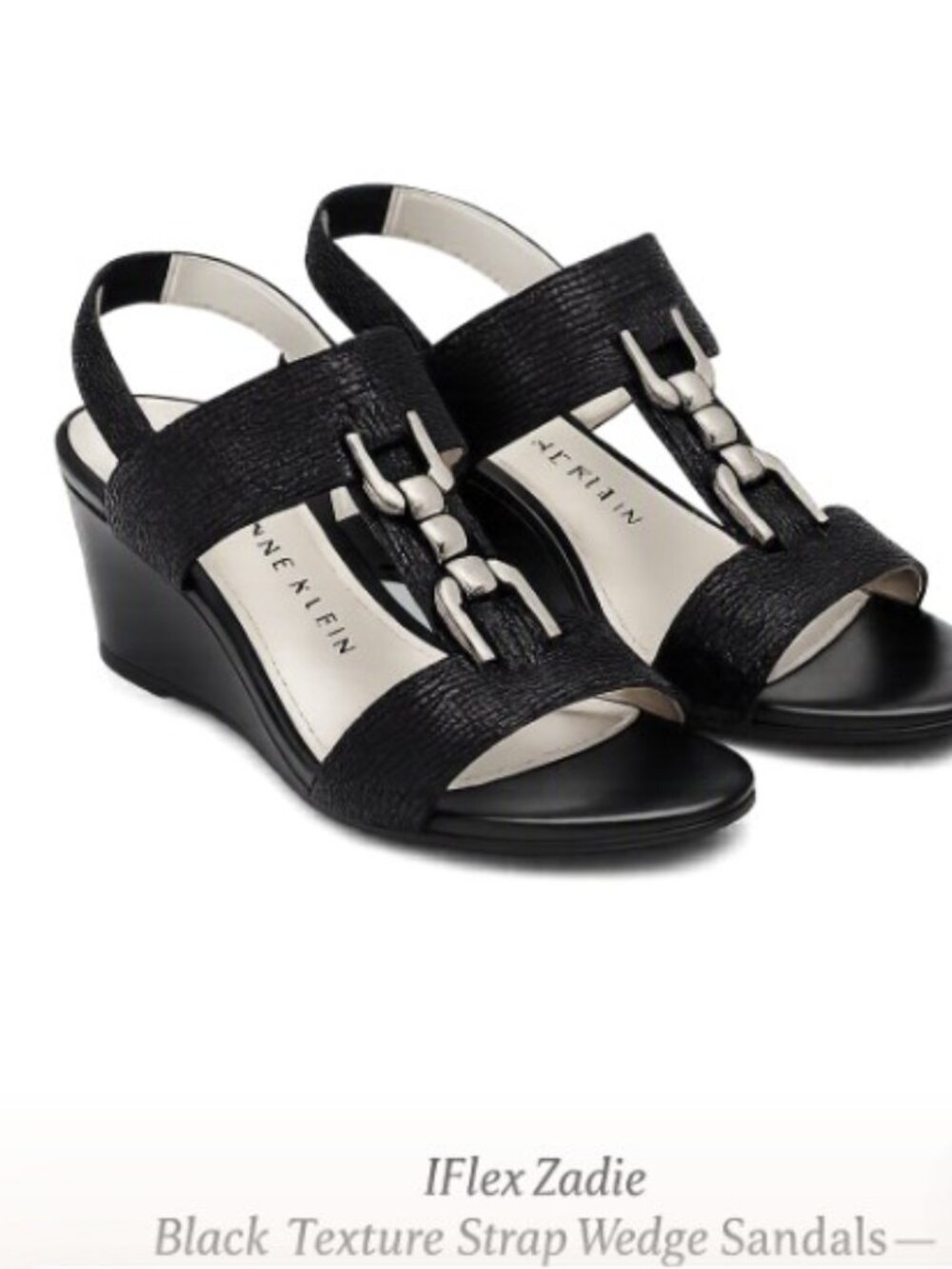 Anne Klein Iflex Zadie black sandal. Size 6